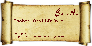 Csobai Apollónia névjegykártya